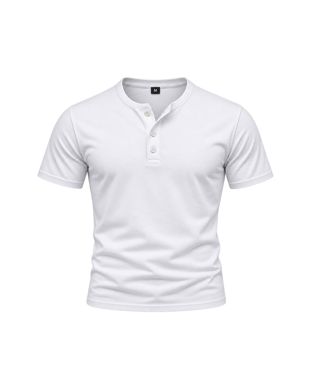 Henley White Tee